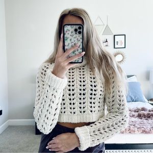 Free People Knit Cropped Sweater